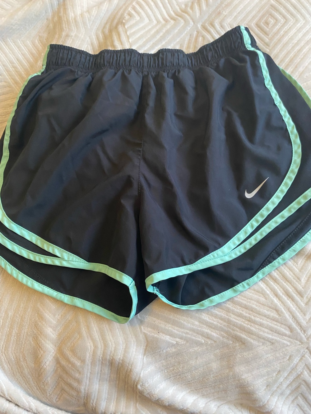 Nike Women’s Black Athletic Shorts with Mint Trim